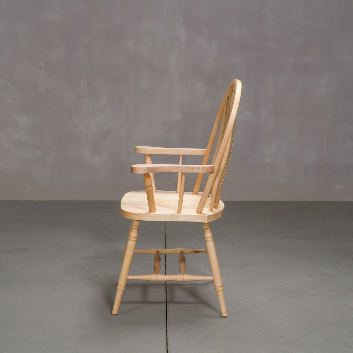 hoop back dining chair with arms made of Maple with a Pure D finish