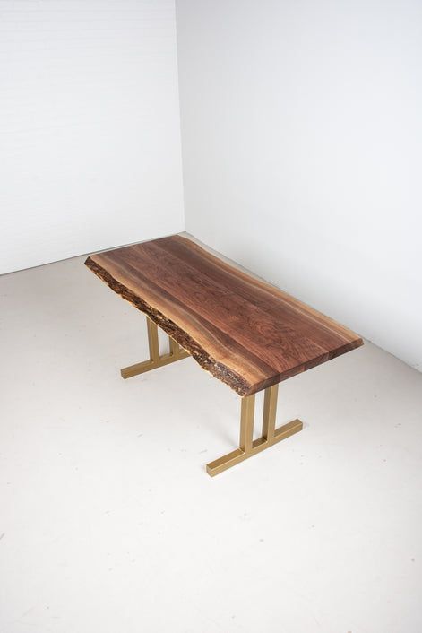 Jasper Live Edge Dining Room Table on Steel Tuttle Legs
