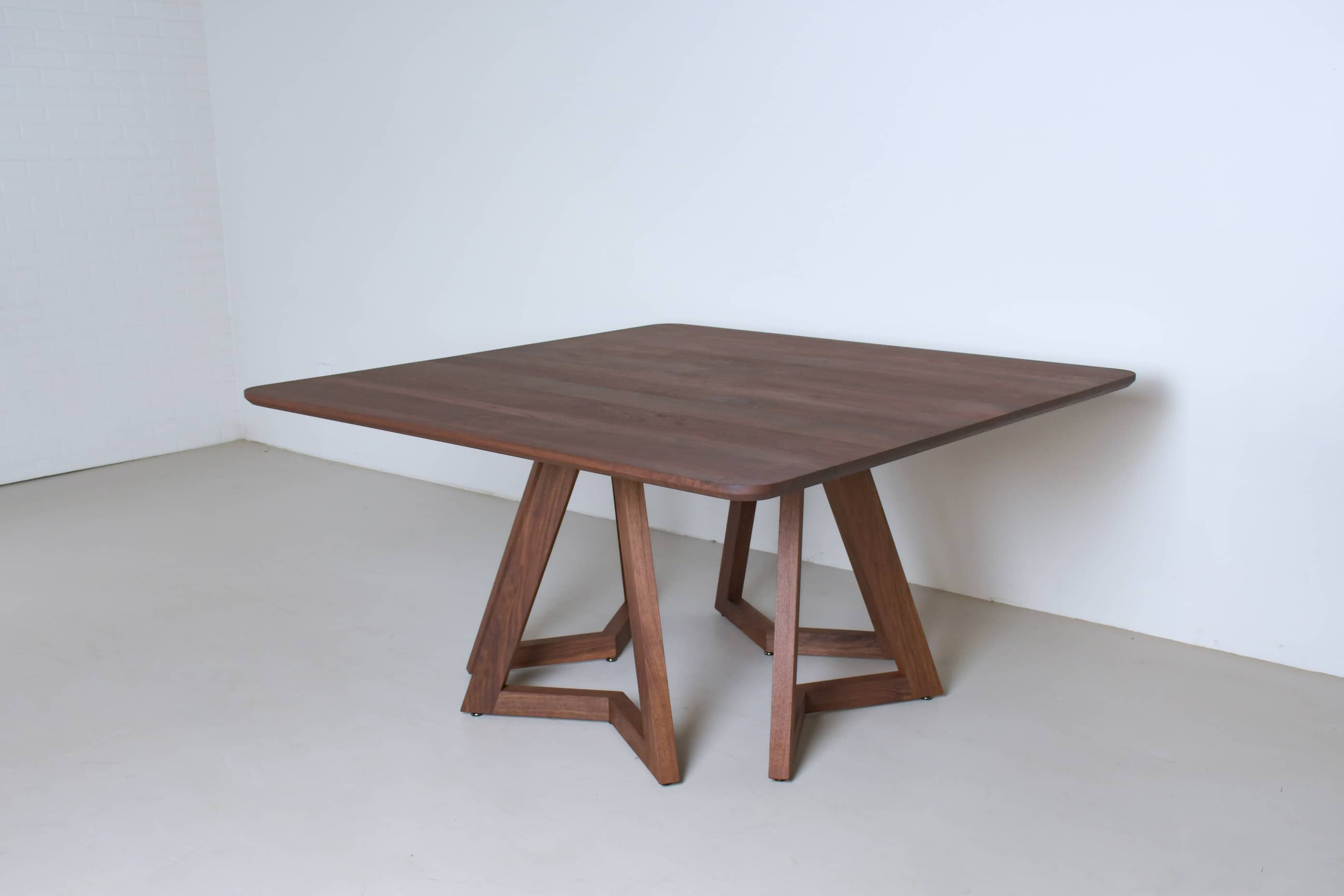 large square walnut table