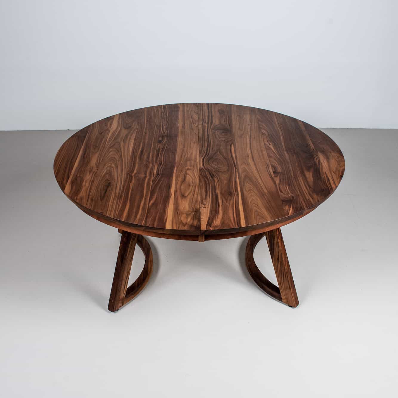 Round Extendable Walnut Round Extendable Table | Wood Dining Table | Loewen Design Studios