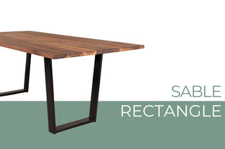 Sable Wood Rectangle Dining Room Table on Steel Atlin Legs