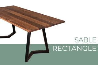 Sable Wood Rectangle Kitchen Dining Table on Steel Chandler Legs