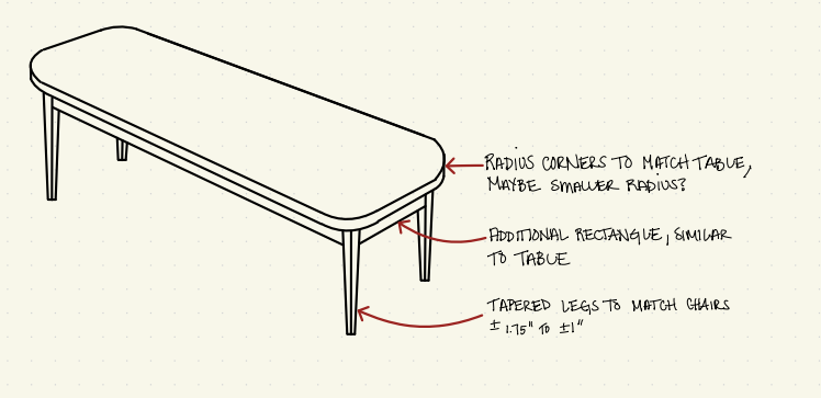 Custom Bench and Table for Alexandra