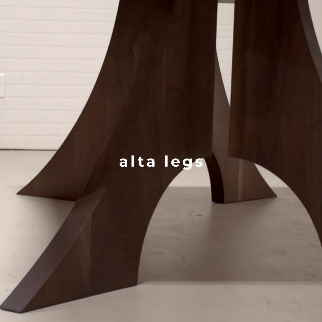 walnut rectangle bookmatch dining table video to show details