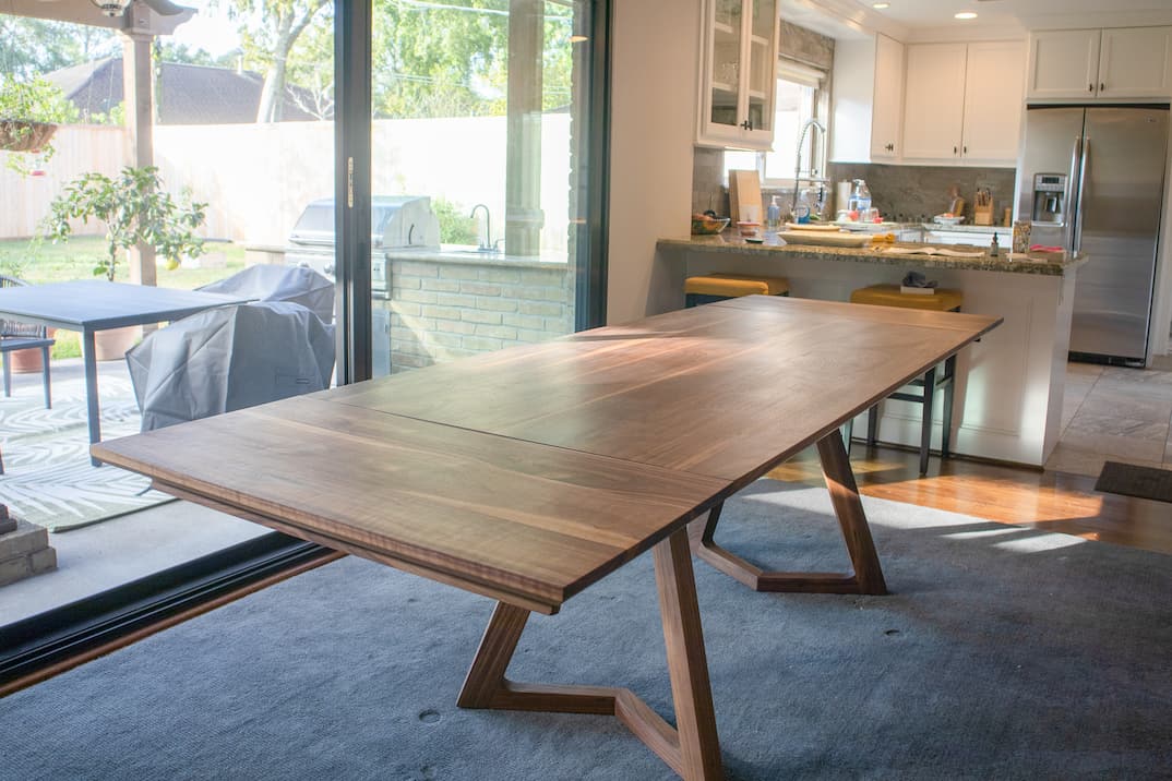 walnut end extension table