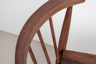 midcentury walnut dining chair with walnut seat