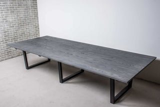 ash conference table finished in iron