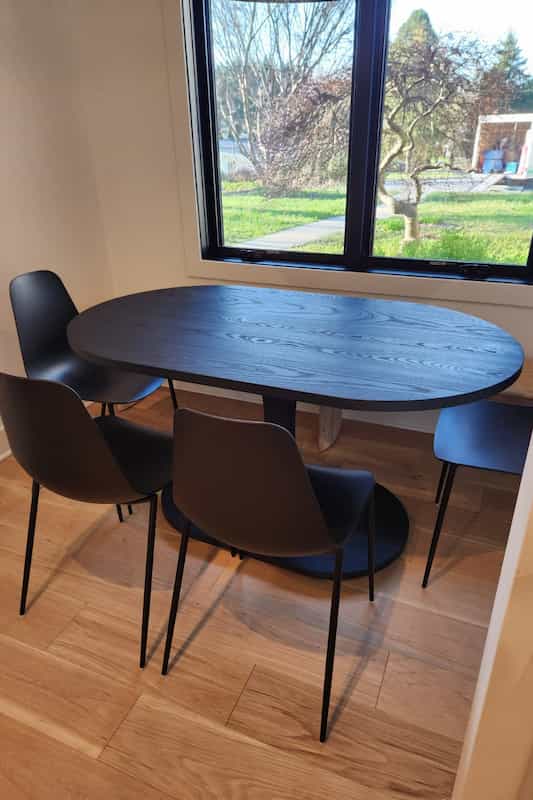 black oval table