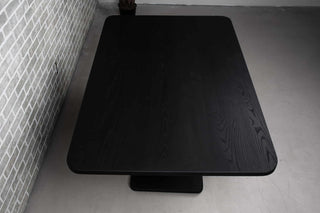 small ash kitchen table in black on pedestal base