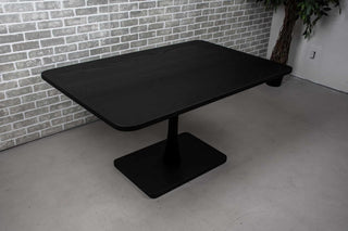 small ash kitchen table in black on pedestal base