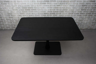 small ash kitchen table in black on pedestal base