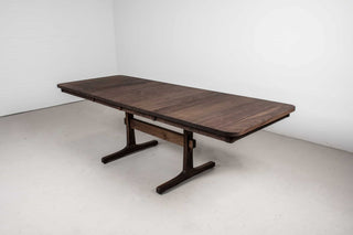 blackened walnut extendable trestle table