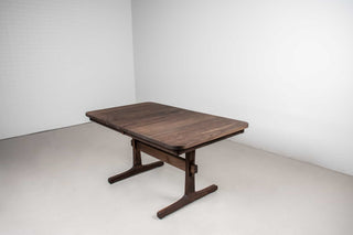 blackened walnut extendable trestle table 