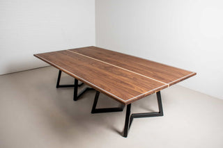 custom walnut ping pong table with epoxy border