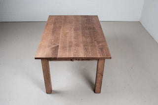 expandable maple parsons table with coconut finish