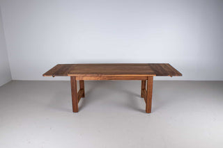 extendable modern farmhouse table on H leg parsons base