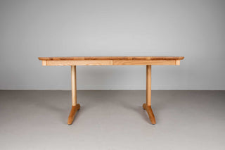 extendable solid oak dining table on matching tobin legs