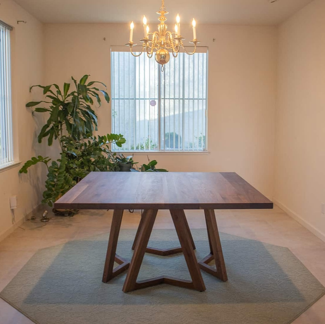 Large Square Walnut table