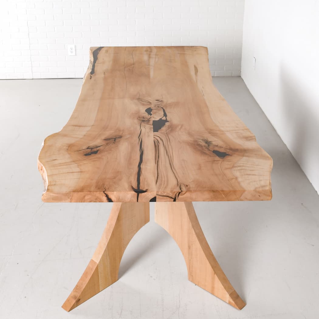live edge bookmatch maple table