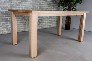 maple end extension table on parsons base