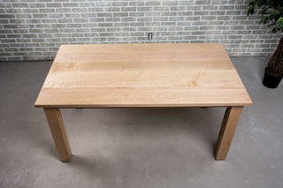 maple end extension table on parsons base