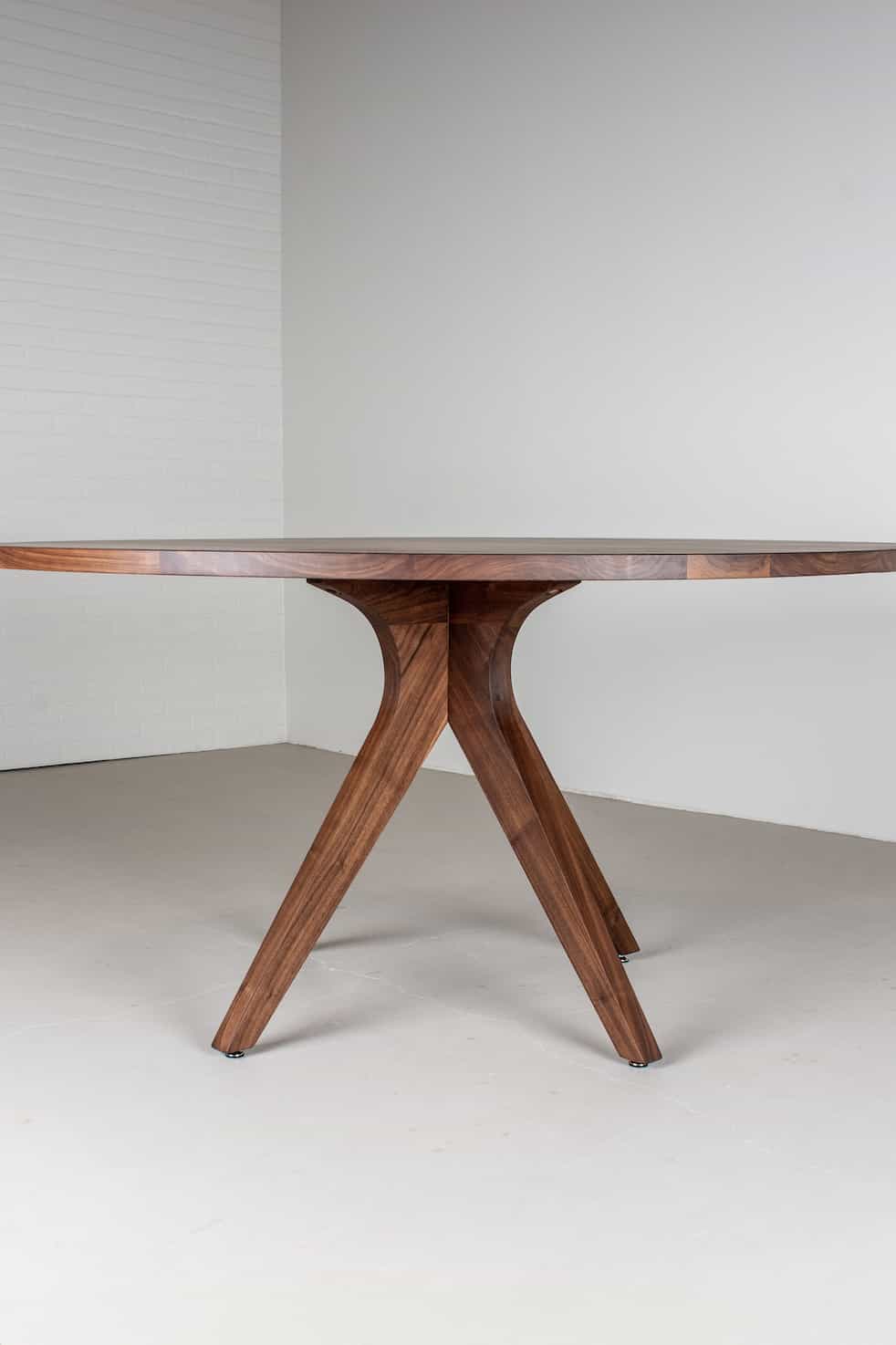 Custom Walnut pedestal table for Dawn