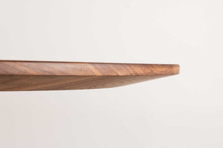 midcentury modern walnut oval table on matching double cross pedestal base
