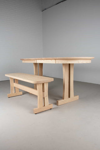 narrow expandable kitchen table with bench