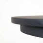 close up of a Seymour edge on an Oak table finished in Black