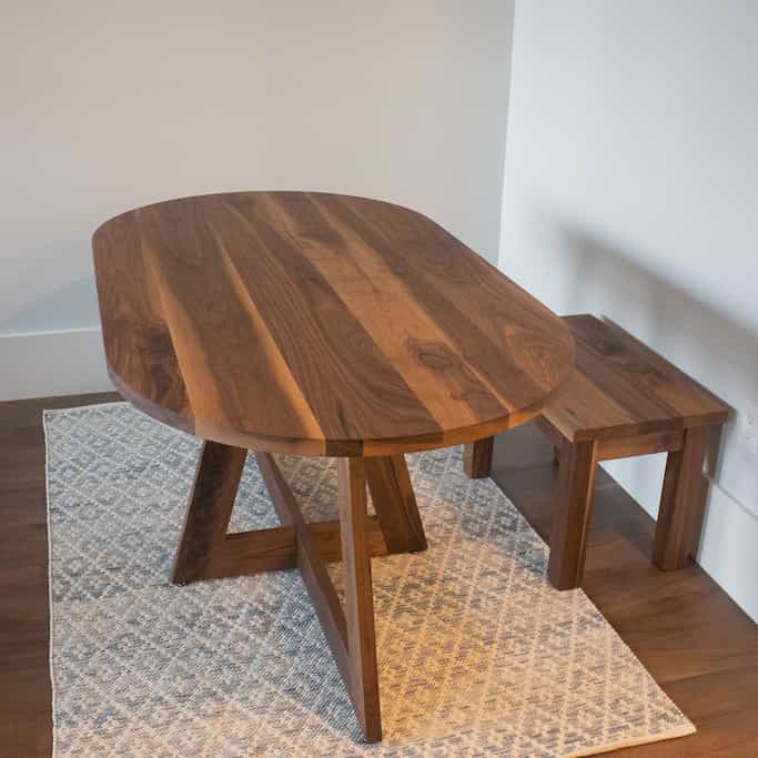 oval walnut table