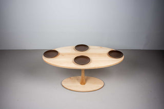 oval oak table on pedestal base