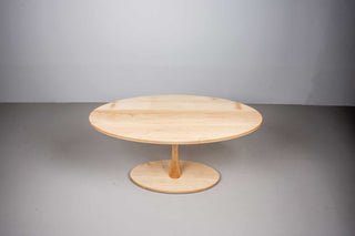 oval oak table on pedestal base