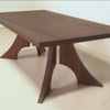 walnut rectangle bookmatch dining table video to show details