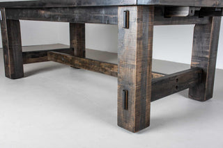 extendable rustic kitchen table in smoke
