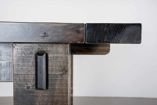 extendable rustic kitchen table in smoke