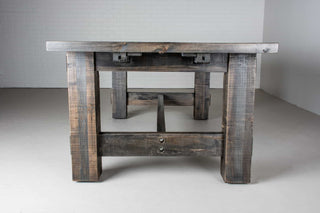 extendable rustic kitchen table in smoke