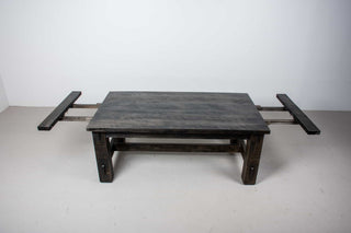 extendable rustic kitchen table in smoke