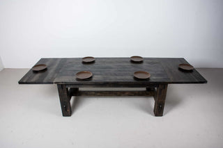 extendable rustic kitchen table in smoke