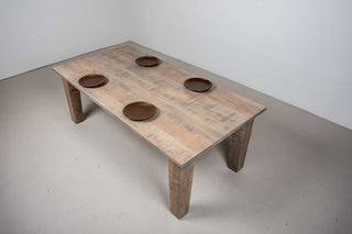 rustic textured maple extension table on parsons base