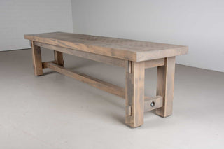 rustic wooden bench finished in wheat on Hudson legs