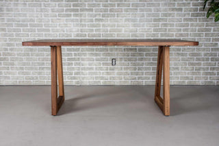 small walnut dining table on walnut angle legs