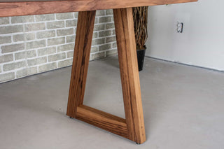 small walnut dining table on walnut angle legs