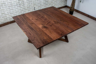 square walnut center extension table