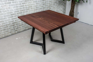 square extendable table in spiced walnut
