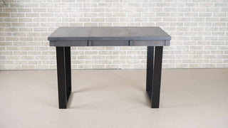 small steel colored maple center extension table