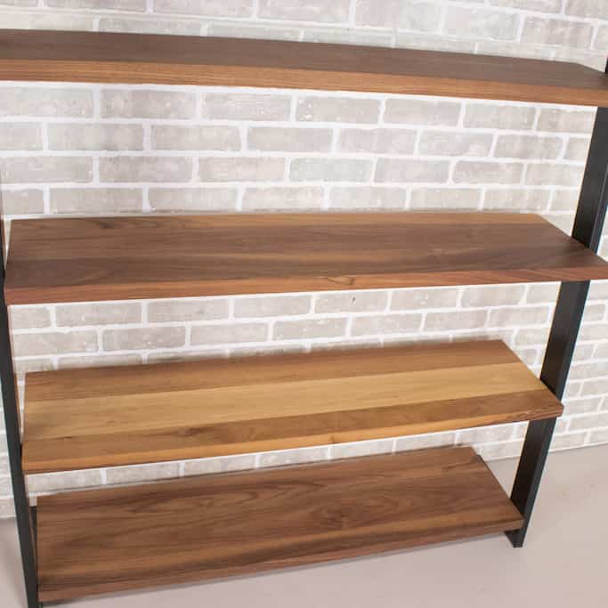 walnut bookshelves