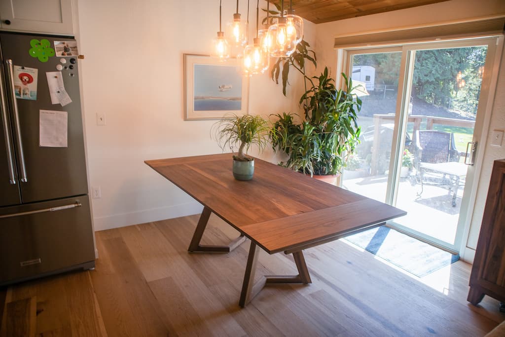 walnut end extension table