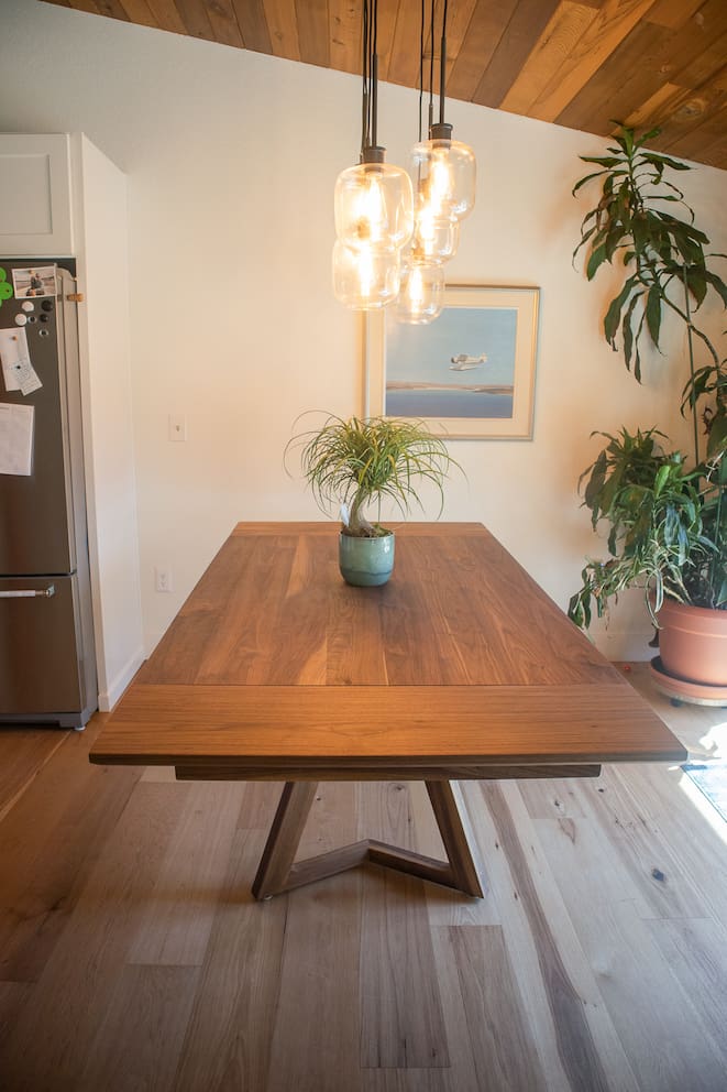 walnut end extension table