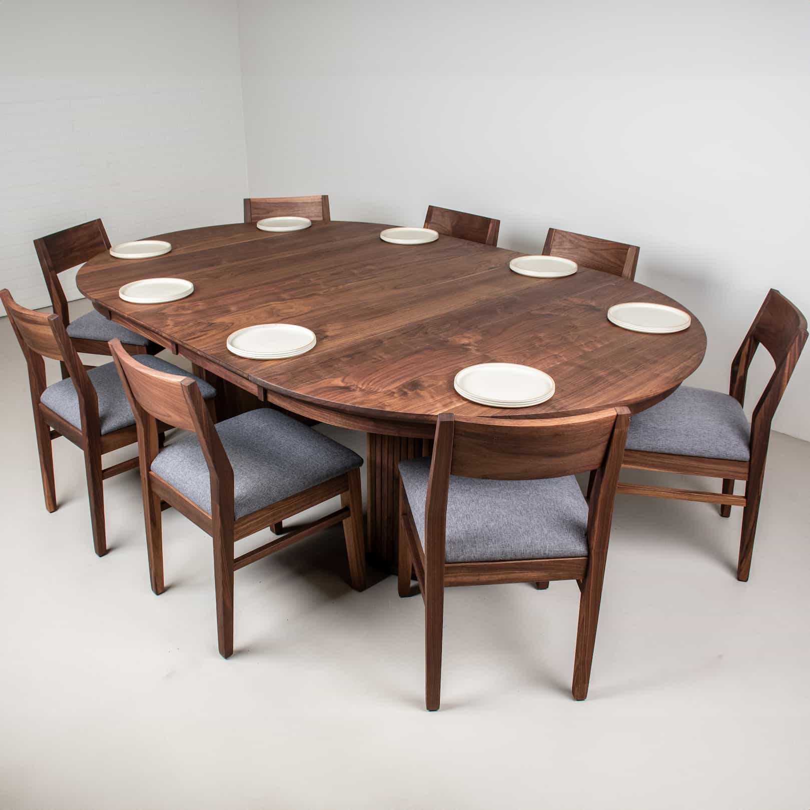 Extendable Pedestal Table Round Wood Table Loewen Design