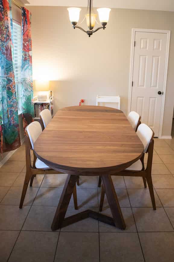 modern oval extendable table